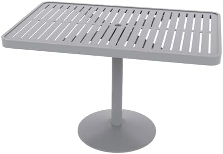 Wabash Valley Slat Dining Table - Seats 2-4 People | Rectangle or Square | Powder-Coated Finish, Weather-Resistant | Umbrella Compatible | Hanna Collection