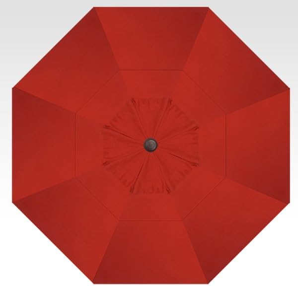 Treasure Garden Deluxe Auto-Tilt Octagon Market Umbrella, 11ft - Outdoor Patio, Deck, Pool, Backyard Stand Alone Umbrella - Heavy Duty w/Bronze Frame & Obravia2 Fabric (Red) w/Double Wind-Vent Canopy
