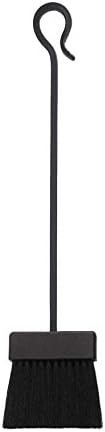 Plow & Hearth 5 Piece Hand Forged Iron Compact Fireplace Tool Set 32.5" | Black Wrought Iron Handle for Outdoor Indoor | Stand Poker Shovel Brush Log Tongs Wood Stove Accessory