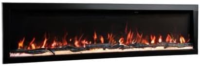 Modern Ember Highmark 100 Inch Smart Linear Electric Fireplace - Premium Flame with 10 Colors, Sleek Hidden Vent Design, Install Recessed in-Wall or Wall-Mount, WiFi Enabled