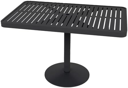 Wabash Valley Slat Dining Table - Seats 2-4 People | Rectangle or Square | Powder-Coated Finish, Weather-Resistant | Umbrella Compatible | Hanna Collection