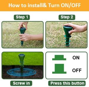 Mole Repeller Solar Ultrasonic 4 Pack, IP65 Waterproof Tested Champion Against Moles and Snakes in Gardens Animal-Friendly Rodent Repeller Keeps Snakes Out of Your Yard