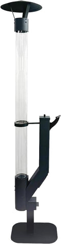 Eco Flame Smokeless Wood Pellet Fire Pit & Patio Heater, Portable Outdoor Rocket Stove with Glass Tube and Ash Tray for Backyard, Camping, Beach, Garden - Stainless Steel Classic