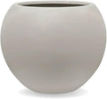 16" H x 20" D Globo Fiberstone Round Planter - Christmas Tree Planter, Smooth Finishes, Weather Resistant for Indoor & Outdoor Use, Included 2 Extra Coco Mats (Taupe, 13.5" Pot Opening)