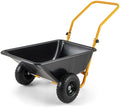 Goplus 2 Wheel Wheelbarrow, 330 LBS Utility Garden Cart with 10” Pneumatic Tires & Handle, 21 Gal Volume, Yard Dump Cart Wheel Barrow, Heavy Duty Wheel Barrow for Lawn