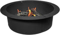 Ash & Ember 33" Outside Dia Steel Fire Pit Liner x 27" Inside - 4 Panel Liner 1.5mm Thick Steel, DIY Above or In-Ground Outdoor Fire Pit, High Temperature Finish, Portable Wood Burning Fire Ring