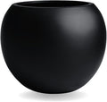 16" H x 20" D Globo Fiberstone Round Planter - Christmas Tree Planter, Smooth Finishes, Weather Resistant for Indoor & Outdoor Use, Included 2 Extra Coco Mats (Black, 13.5" Pot Opening)