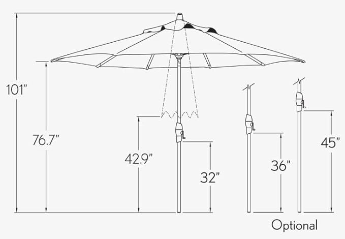 Treasure Garden Deluxe Crank-Tilt 9-FT Octagon Market Umbrella - Outdoor Patio, Deck, Pool, Backyard Stand Alone Umbrella - Heavy Duty w/Black Frame & Obravia Fabric (Hampton Stripe)