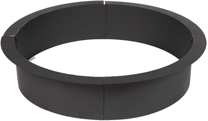 Ash & Ember 46" Outside Dia Steel Fire Pit Liner x 41" Inside - 4 Panel Liner 1.5mm Thick Steel, DIY Above or In-Ground Outdoor Fire Pit, High Temperature Finish, Portable Wood Burning Fire Ring