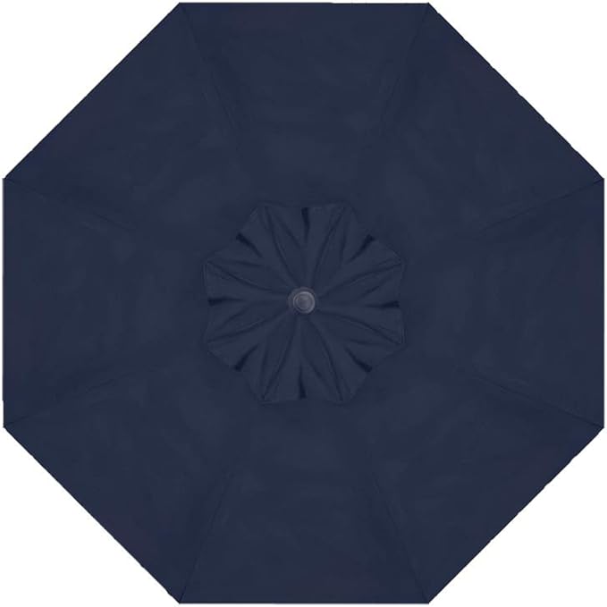 Treasure Garden Deluxe Crank-Tilt 9-FT Octagon Market Umbrella - Outdoor Patio, Deck, Pool, Backyard Stand Alone Umbrella - Heavy Duty w/Bronze Frame & Obravia Fabric (Navy)