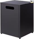 Propane Tank Cover Table, Propane Tank Storage Box for Hiding 20 Pound Propane Tanks, 16’’ Camper Gas Tank Hideaway Dining Table with Side Handles, Black