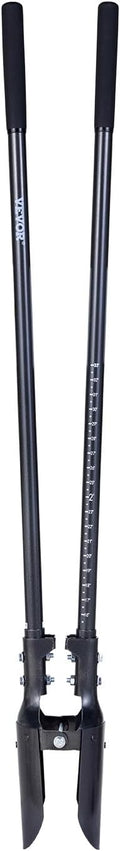 VEVOR Post Hole Digger, Heavy Duty Post Hole Digger with Carbon Steel Handle, Manual Hole Digger with Scale Markings and Metal Blade, Post Hole Digger Tool for Digging Gardening Outdoors, 57.5-Inch