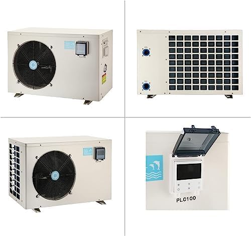 35,000 BTU Inverter Swimming Pool Heat Pump, Electric Pool Heater for Above Ground and Inground Pool, Heating and Cooling Pool Heater, 208~230V/60Hz