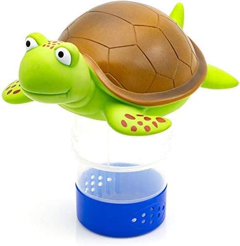 WWD POOL Chlorine Floater, Animal Pool Chlorine Dispenser for Chemical Tablets Fits 3 Inch Tabs Bromine Holder(Turtle)