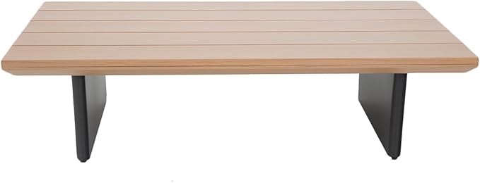 Ulax furniture Patio Aluminum Rectangular Coffee Table, Outdoor Patio Table