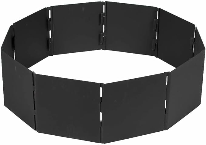 Titan Great Outdoors Heavy Steel 40in Campfire Pit Ring, 10 Panels, Portable Collapsible Design, Easy to Transport, Campfires and Bonfires