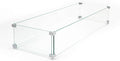 AMS Fireplace | Fire Pit Table Square/Rectangular Tempered Glass Wind Guard-Fire Flame Guard 1/4" Thick Wind Guard - Flame Guard (35" Long x 15" Wide x 8 High)