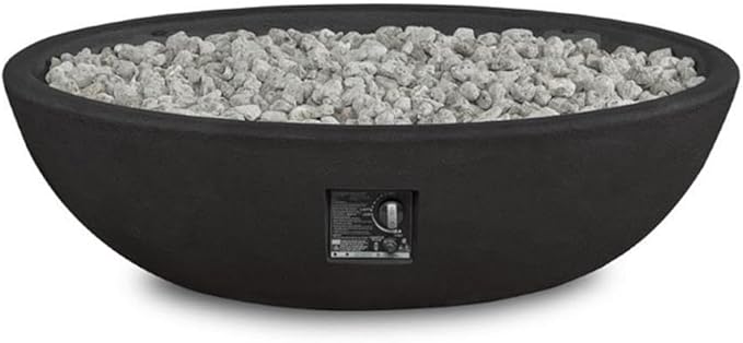 Home Square 2-Piece Set with Oval Propane Fire Bowl and Fire Glass