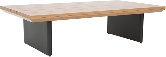 Ulax furniture Patio Aluminum Rectangular Coffee Table, Outdoor Patio Table
