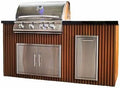 Blaze Outdoor Products Luxury Living Supply Custom Kitchen Island – Propane Gas | Welded Aluminum Frame, Granite Countertop, Weatherproof, Fire & UV Resistant