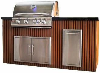 Blaze Outdoor Products Luxury Living Supply Custom Kitchen Island – Propane Gas | Welded Aluminum Frame, Granite Countertop, Weatherproof, Fire & UV Resistant