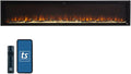 Touchstone Sideline Elite Smart 100” WiFi-Enabled Electric Fireplace - 80044 - in-Wall Recessed - 60 Color Combinations - 1,500W Heater - Black - Log, Crystals & Driftwood