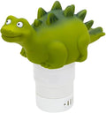 WWD POOL Pool Chlorine Floater, Floating Pool Chlorine Dispenser (Green Dinosaur), Fits 1 and 3 Inch Tablets for Large and Small Pools, Spa, Hot Tub