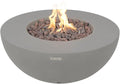 Modeno Roca Outdoor Fire Pit Propane Table 34 Inches Round Firepit Concrete Patio Heater Electronic Ignition Backyard Fireplace Cover Lava Rock Included Liquid Propane