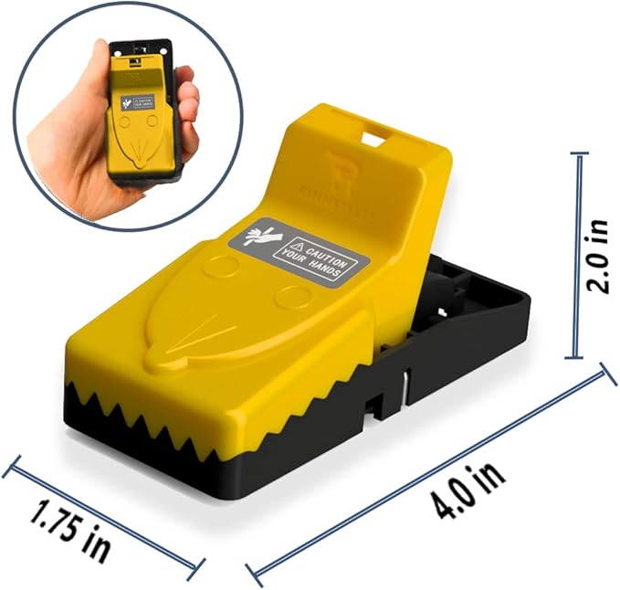 RinneTraps| 4 Pack | Snap N Trap | Mouse Trap | One Touch Setup | Reusable | Quick Kill | Made in USA