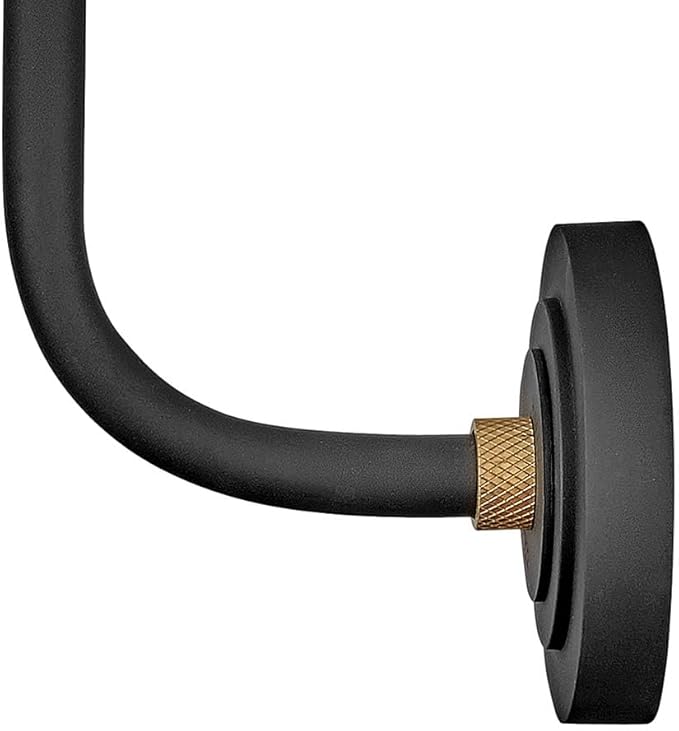 Hinkley Foundry Classic Large Tall Gooseneck Barn Light - Aluminum, Dark Sky Compliant, Industrial, 27" Extension, 16" Shade - Textured Black Finish with Brass Accent