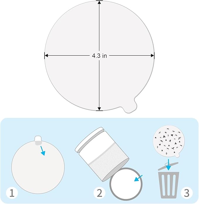 72 Pack 4.3-inch Katchy Replacement Rubber Plate, Indoor Rubber Plate Filled with Sticky Card Suitable for Indoor Insect, Fly, and Mosquito Trap, Insect Trap, and Mosquito Lamp (white-72)