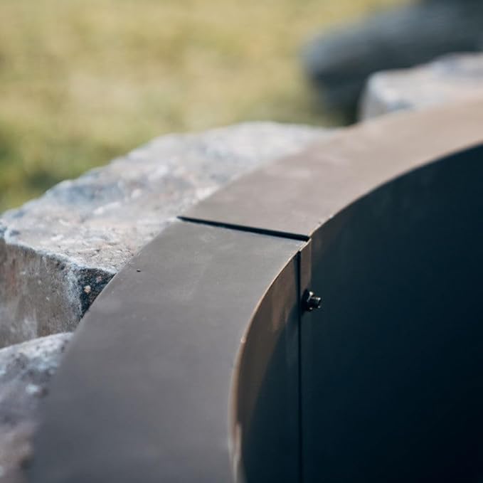 Ash & Ember 46" Outside Dia Steel Fire Pit Liner x 41" Inside - 4 Panel Liner 1.5mm Thick Steel, DIY Above or In-Ground Outdoor Fire Pit, High Temperature Finish, Portable Wood Burning Fire Ring