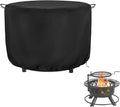 Fire Pit Cover,600D Waterproof Fire Table Cover Round for 36inch Patio Firepit, Outdoor Round Fireplace Cover - 36" D x 18" H