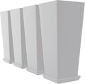 Set of 4 24" Tall Plastic Planters with Trays, Large Tapered Plant Pots for Indoor Outdoor Use, Modern Decorative Planters for Porch, Patio, Garden, and Backyard
