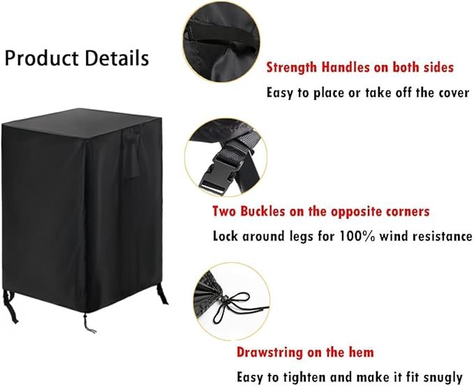 Saking Propane Tank Cover Fit for 20 lbs Square Propane Tank, Waterproof Gas Tank Storage Side Table Cover Outdoor Fire Table - 17"L x 17"W x 20"H