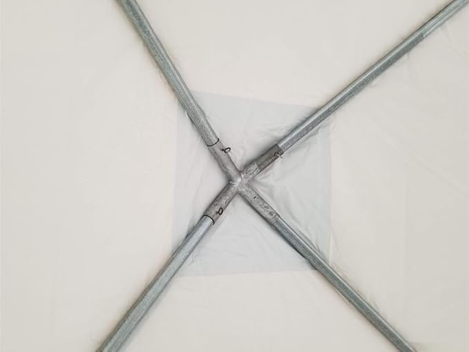 Party Tents Direct 10x10 Heavy-Duty Waterproof Canopy Tent - Steel Frame Outdoor Gazebo for Weddings, Parties & Camping - Red, White and Blue Vinyl Cover