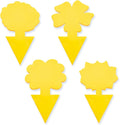 36 Pcs Flower Shape Sticky Traps for Fungus Gnat (Plants), Flying Insect, Whitefly and Fly, Yellow Sticky Insect Catcher Traps for Indoor/Outdoor, Kitchen & Plants, High-End Glue, Non-Toxic, 4 Shapes