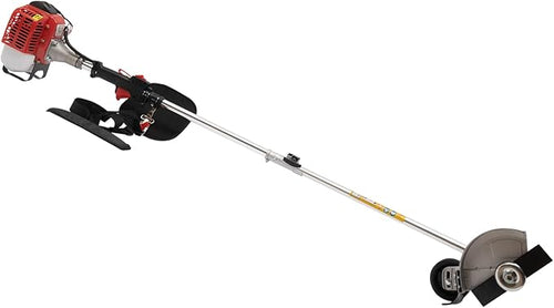 2 Cycle Weed Wacker Gas Powered Grass Trimmer, 2 in 1 26CC Straight Shaft String Trimmer Weed Eater, Air-Cooled Gasoline Brush Cutter Lawn Edger with 2 Blade Heads for Weeds & Grass Cutting