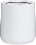 15.3"H x 15"D Conico Fiberstone Round Planter - Christmas Tree Planter, Smooth Finishes, Weather Resistant for Indoor and Outdoor Use, Included 2 Extra Coco Mats (White, 11.7" Pot Opening)