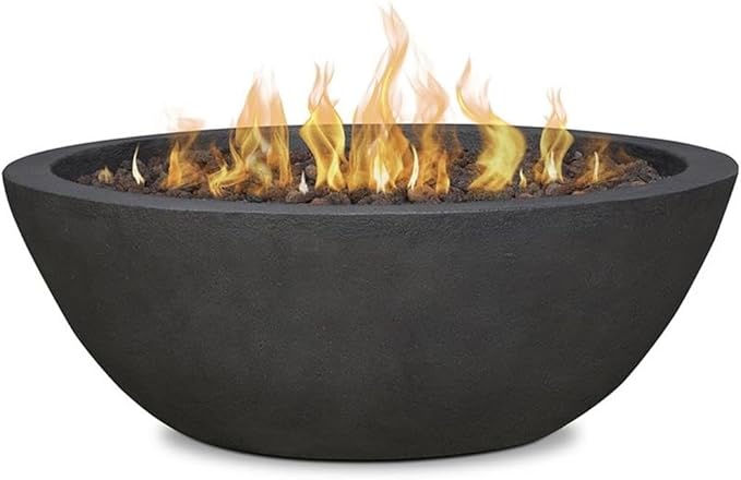 Home Square 2-Piece Set with Propane Fire Pit Bowl and Tank Cover in Shale