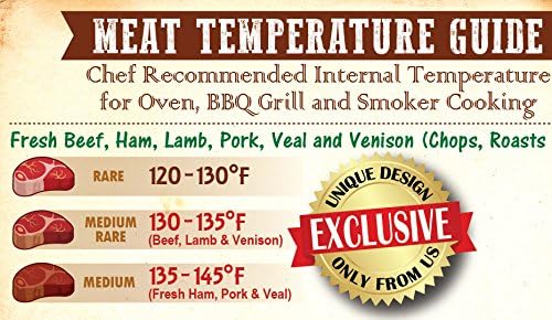 Ultimate BBQ Gifts Set: Must-Have Meat Smoking Guide (47 Meats) + Meat Temperature Chart + Wood Flavor Guide Outdoor Big Text Magnets Grilling Pellets Smoker Accessories Unique for Birthday Holidays