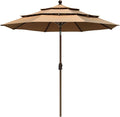 EliteShade USA 10-Year-Non-Fading 9Ft 3 Tiers Market Umbrella Patio Umbrella Outdoor Table Umbrella with Ventilation, Heather Beige
