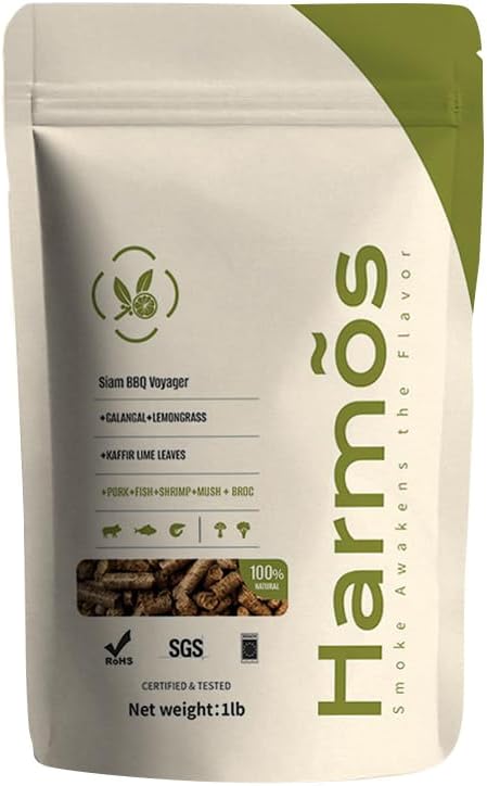 Harmos 4 Wood Pellets: Premium Hardwood pellets for SEA Tropical/Ninja BBQ/Smokers, 2 Sealed Packs