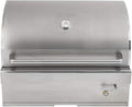 Turbo Charcoal 32 Inch Built-In Stainless Steel BBQ Grill with Charcoal Tray