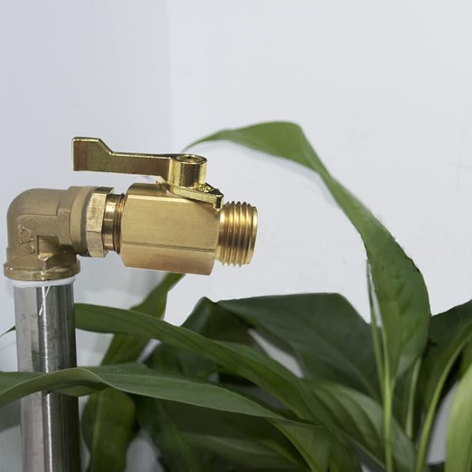 HQMPC Super Heavy Duty 3/4" Brass Shut Off Valve Garden Hose Shut Off Valve Garden Hose Connector 2 PCS
