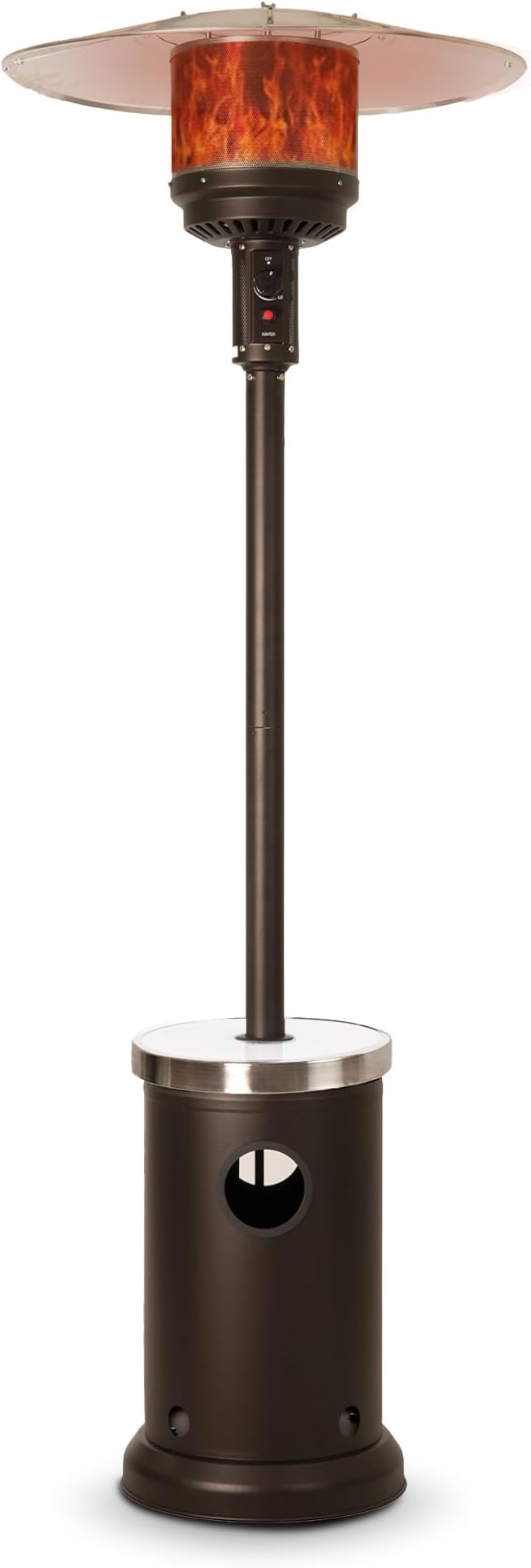 Fire Sense 67977 Mocha Finish Powder Coated Patio Heater with LED Table