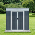 6' x 4' Outdoor Metal Storage Shed Outdoor Shed Galvanized Steel Garden Shed with Sliding Door and Window for Ventilation Storage Sheds House for Backyard Garden（Grey）