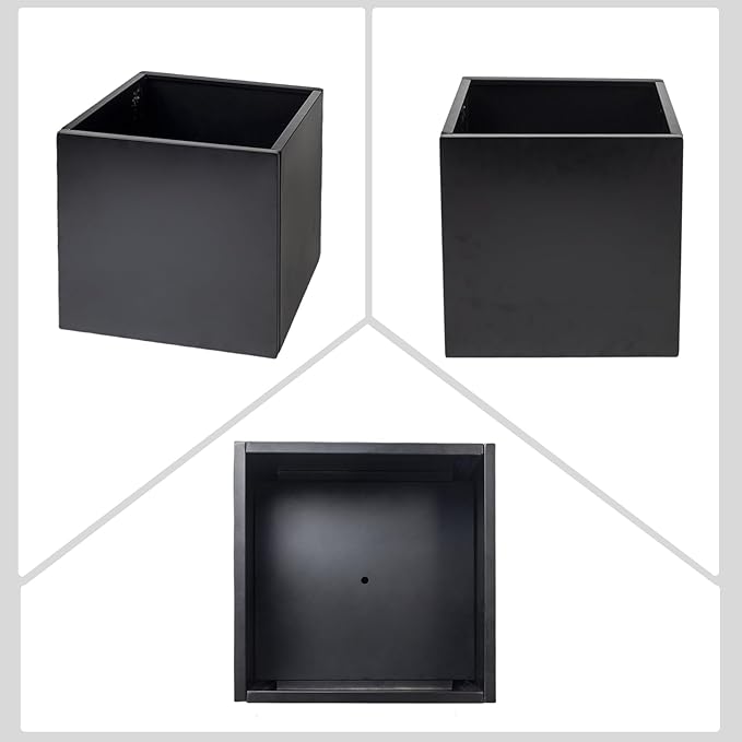 Tall Rectangular Removable Planter for Indoor or Outdoor Terraces, Porches, Durable All Weather, Garden, Modern Design, for Plants, Flowers(Cube)