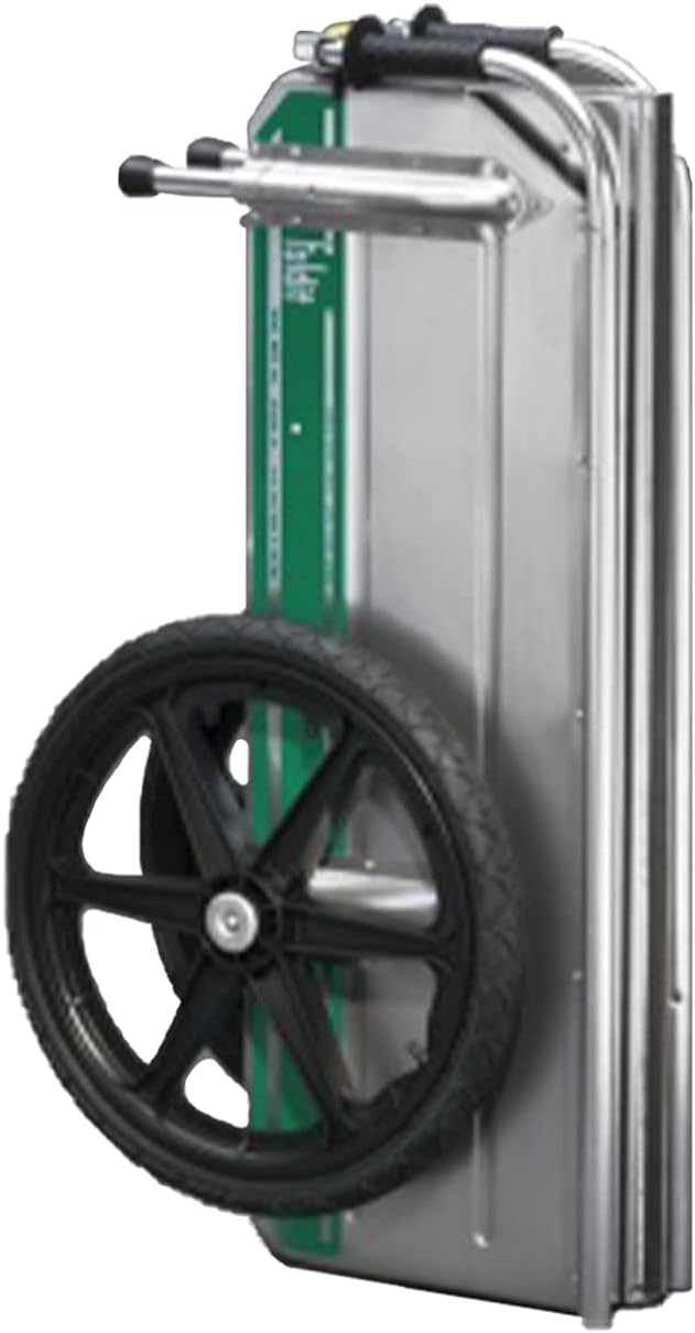 Tipke Manufacturing Company Foldit 2200 Do It All Portable Rust Resisting Aluminum Folding Utility Cart, 330 Lb Capacity, Green Stripe (2 Pack)