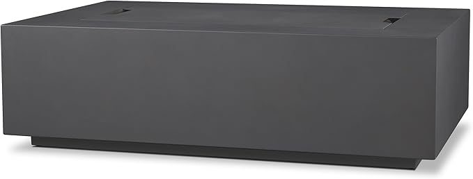 Real Flame Aegean 50in Rectangle Propane or Natural Gas Fire Pit Table, 50,000 BTU, Powder-Coated Steel, Push-Button Ignition, CSA Certified, Lava Rock, Storage Cover, Stainless Steel Burner with Lid